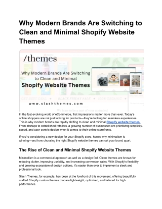 Why Modern Brands Are Switching to Clean and Minimal Shopify Website Themes