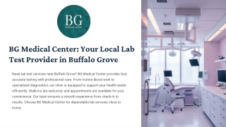 Lab Testing Services Near me Buffalo Grove | BG Medical Center