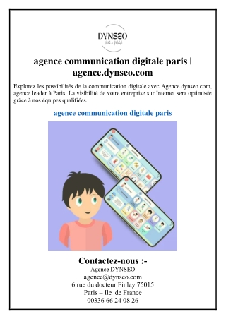 agence communication digitale paris | agence.dynseo.com