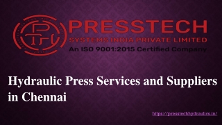 Hydraulic Press Services and Suppliers in Chennai