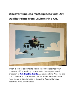 Premium Art-Quality Prints for Collectors