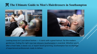 ✂️ The Ultimate Guide to Men's Hairdressers in Southampton