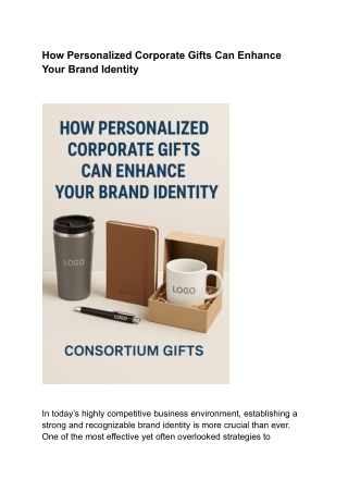 How Personalized Corporate Gifts Can Enhance Your Brand Identity