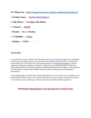 VitaFlow Blood Balance