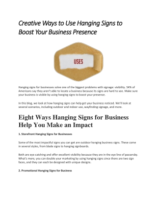 Creative Ways to Use Hanging Signs to Boost Your Business Presence (1)