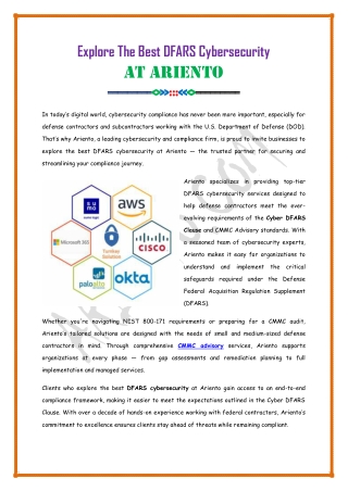 Explore The Best DFARS Cybersecurity