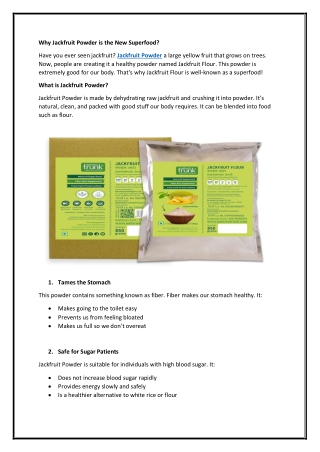 Why Jackfruit Powder is the New Superfood?