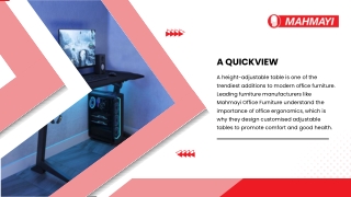 Top-Quality Height-Adjustable Table| Top-Ranked Furniture Providing Company