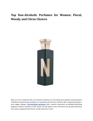Top Non-Alcoholic Perfumes for Women_ Floral, Woody, and Citrus Choices