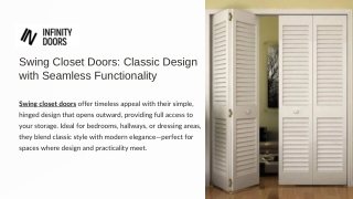 Swing Closet Doors Classic Design with Seamless Functionality
