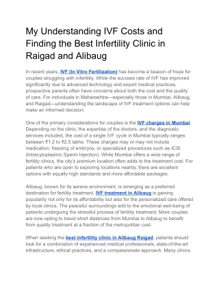 Best Infertility Clinic in Raigad and Alibaug