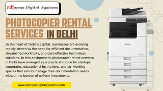 Photocopier Rental Services in Delhi Supporting Modern Office Workflows Across Industries