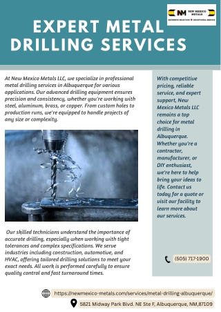 Expert Metal Drilling Services