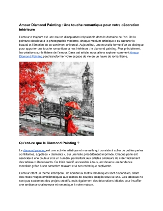 Amour Diamond Painting _ Une touche romantique pour votre décoration intérieure