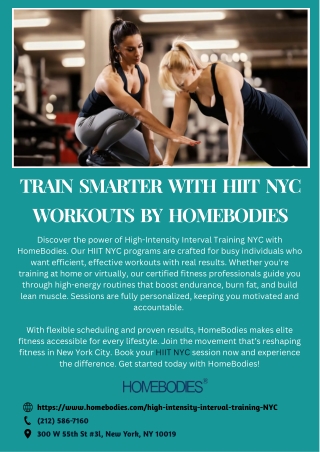 Train Smarter with HIIT NYC Workouts by HomeBodies
