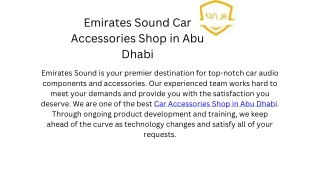 Car Accessories Shop in Abu Dhabi