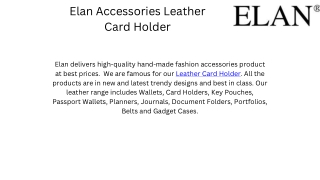 Elan Accessories