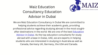 Maiz Education Consultancy
