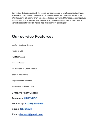 Top Reasons to Buy Verified Coinbase Accounts Today