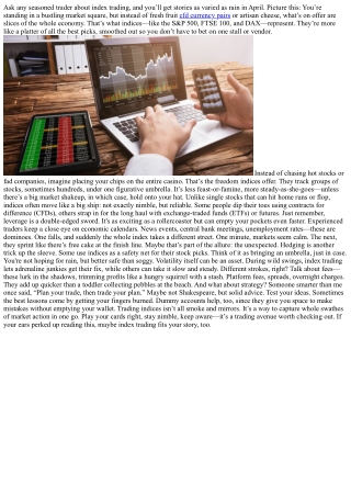 Peeling Back the Layers of Index Trading: A Street-Smart Guide