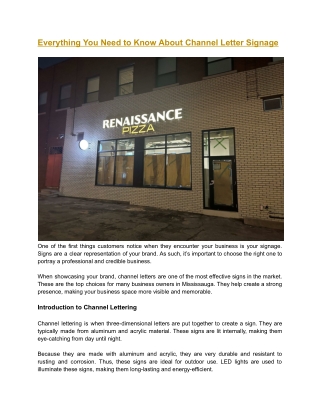 Everything You Need to Know About Channel Letter Signage