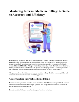 Mastering Internal Medicine Billing: A Guide to Accuracy and Efficiency