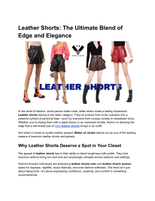 Leather Shorts- The Ultimate Blend of Edge and Elegance