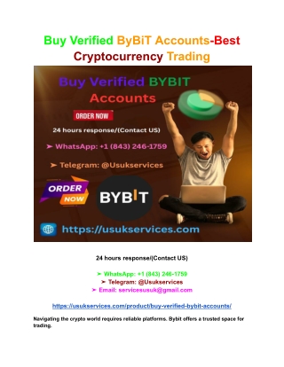 Buy Verified ByBiT Accounts-Best Cryptocurrency Trading