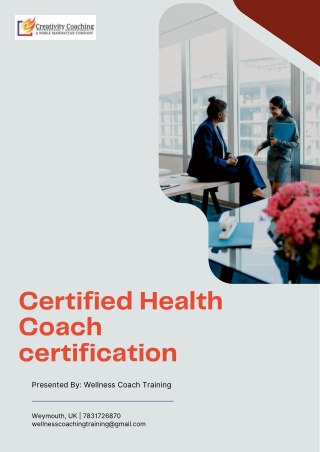 Certified Health Coach certification