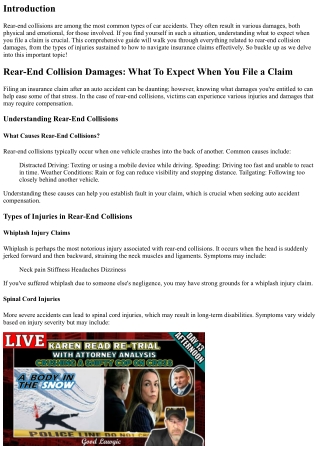 Rear-End Collision Damages: What To Expect When You File a Claim