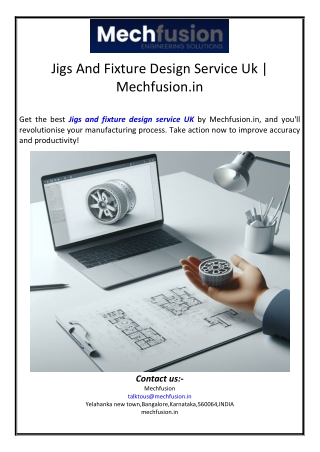 Jigs And Fixture Design Service Uk | Mechfusion.in