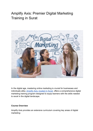 Amplify Axis_ Premier Digital Marketing Training in Surat