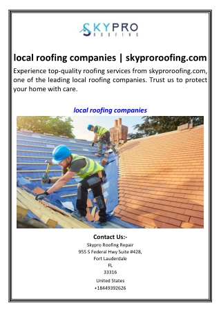 local roofing companies  skyproroofing.com