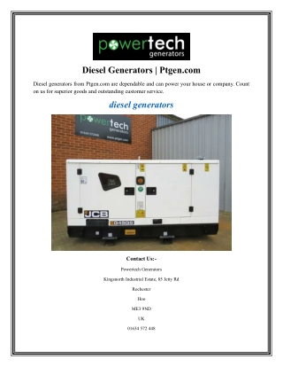 Diesel Generators Ptgen.com