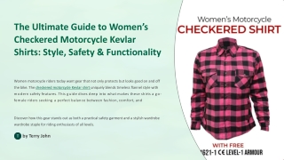 The Ultimate Guide to Women’s Checkered Motorcycle Kevlar Shirts: Style, Safety