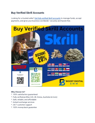 Why Buying a Verified Skrill Account is a Game-Changer for Your Business