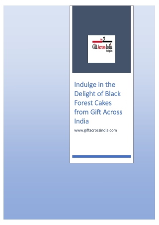 Indulge in the Delight of Black Forest Cakes from Gift Across India