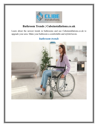 Bathroom Trends Cubeinstallations.co.uk