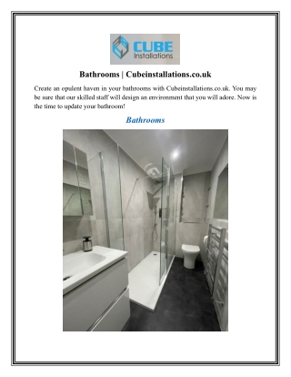 Bathrooms Cubeinstallations.co.uk