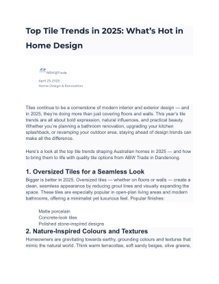 Top Tile Trends in 2025_ What’s Hot in Home Design