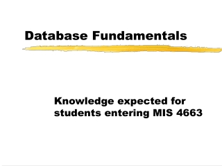Database Fundamentals