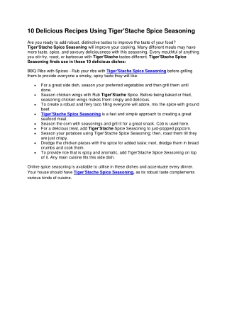 Tiger Stache Spice Seasoning