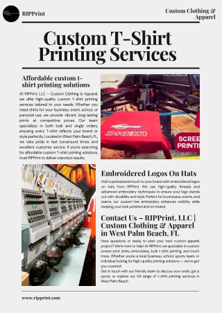 Custom T-Shirt Printing Services