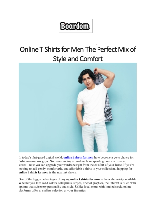 Buy Stylish Online T Shirts for Men – Trendy & Affordable Collection
