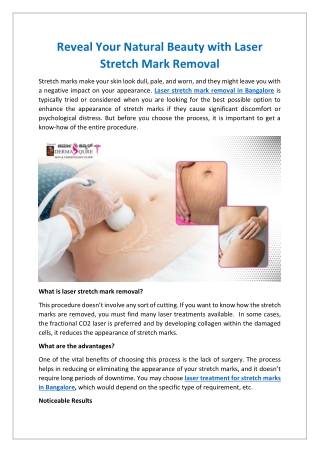 Reveal Your Natural Beauty with Laser Stretch Mark Removal