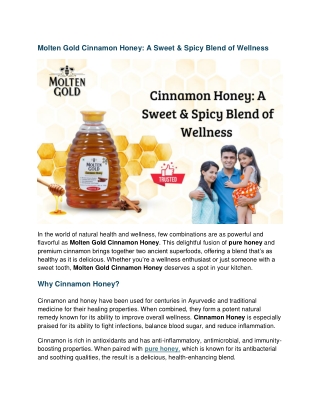 Molten Gold Cinnamon Honey A Sweet & Spicy Blend of Wellness