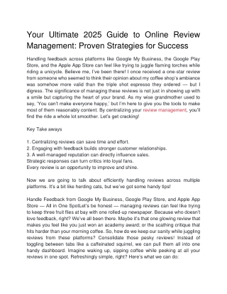 Your Ultimate 2025 Guide to Online Review Management_ Proven Strategies for Success
