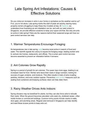 Late Spring Ant Infestations: Causes & Effective Solutions