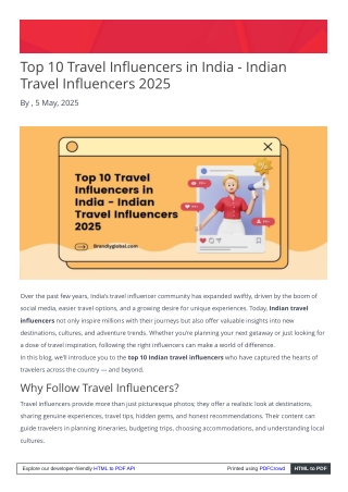 Top 10 Travel Influencers in India - Indian Travel Influencers 2025