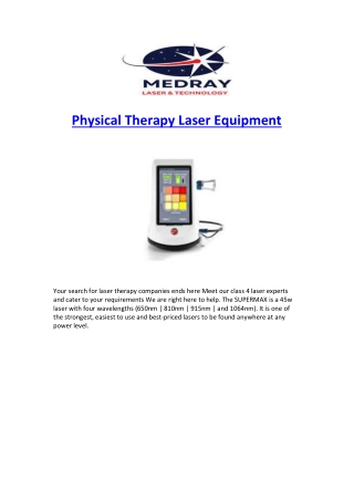 Physical Therapy Laser Equipment